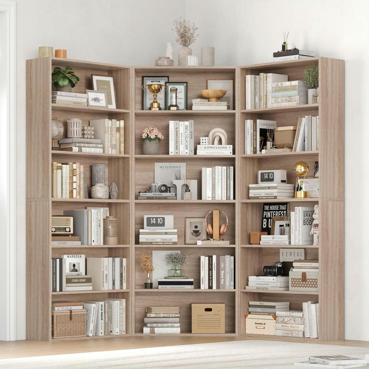 BÜCHERREGAL Helleiche 180 x 60 x 23,5 cm - Sandfarben, Holzwerkstoff (60/180/23.5cm)