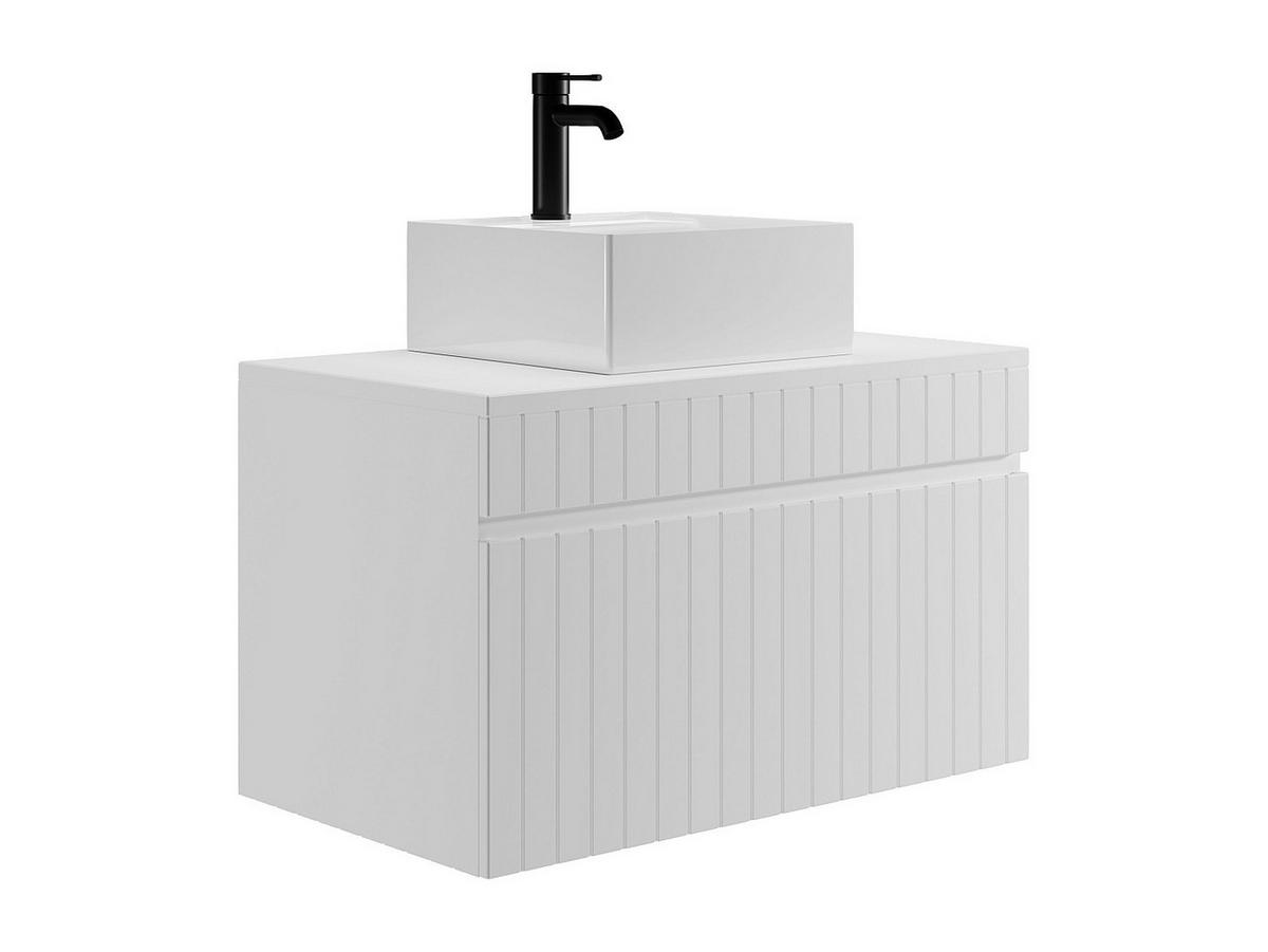 EINZELWASCHTISCH - 80cm x 46cm - MDF - weiß - SATARA - Weiß, Holz (80/46/46cm) - Vente-Unique