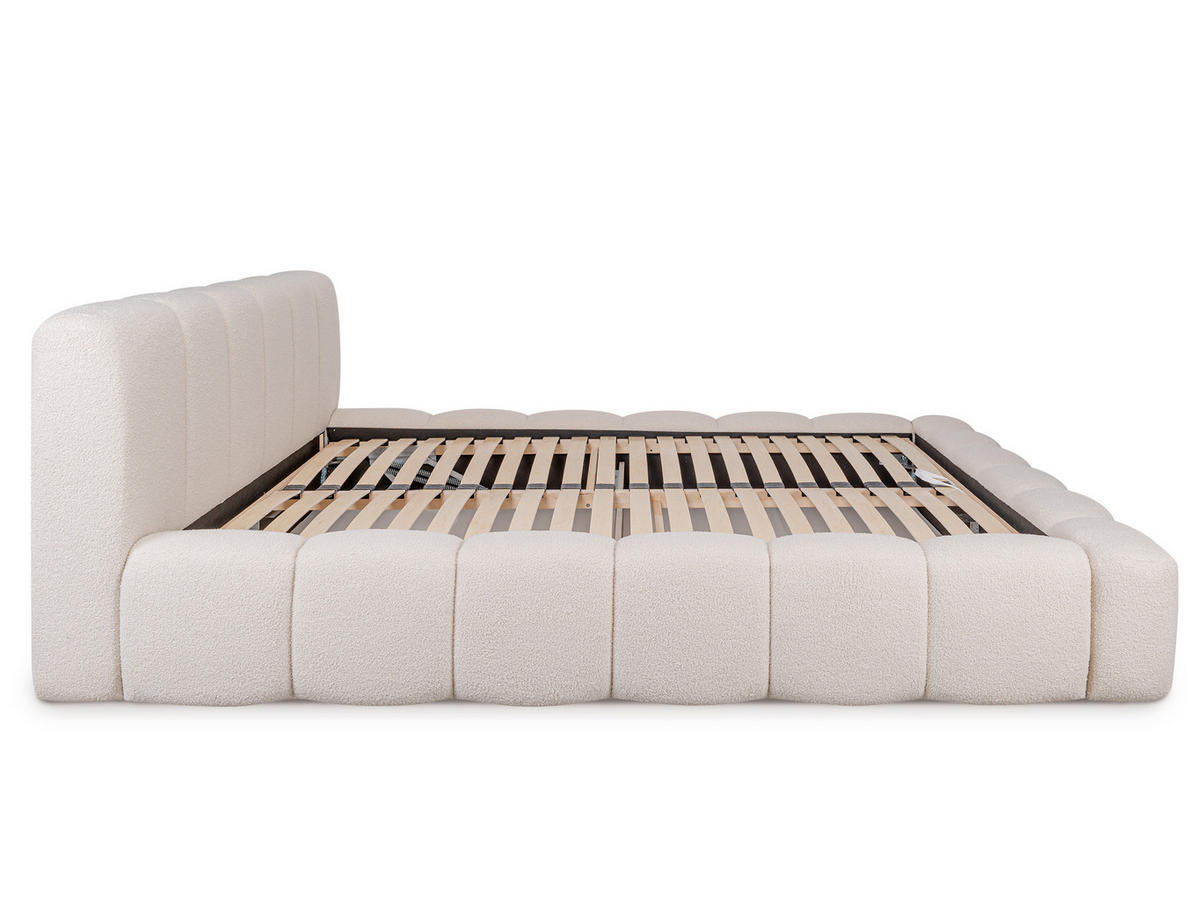 POLSTERBETT Ariana Hellbeige 180/200 cm Boucle mit Bettkasten - Beige, Holz/Textil (180/200cm) - wonello