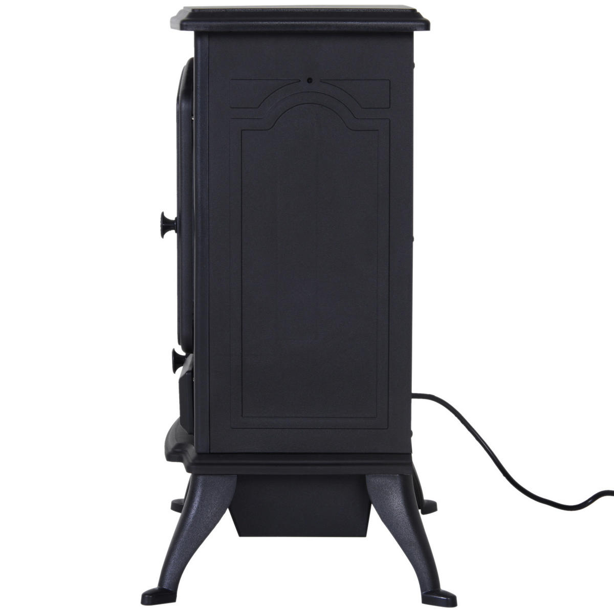 ELEKTROKAMIN, 600/1200W, Flammeneffekt, Schwarz - Schwarz, Metall (285/54/45cm) - HOMCOM