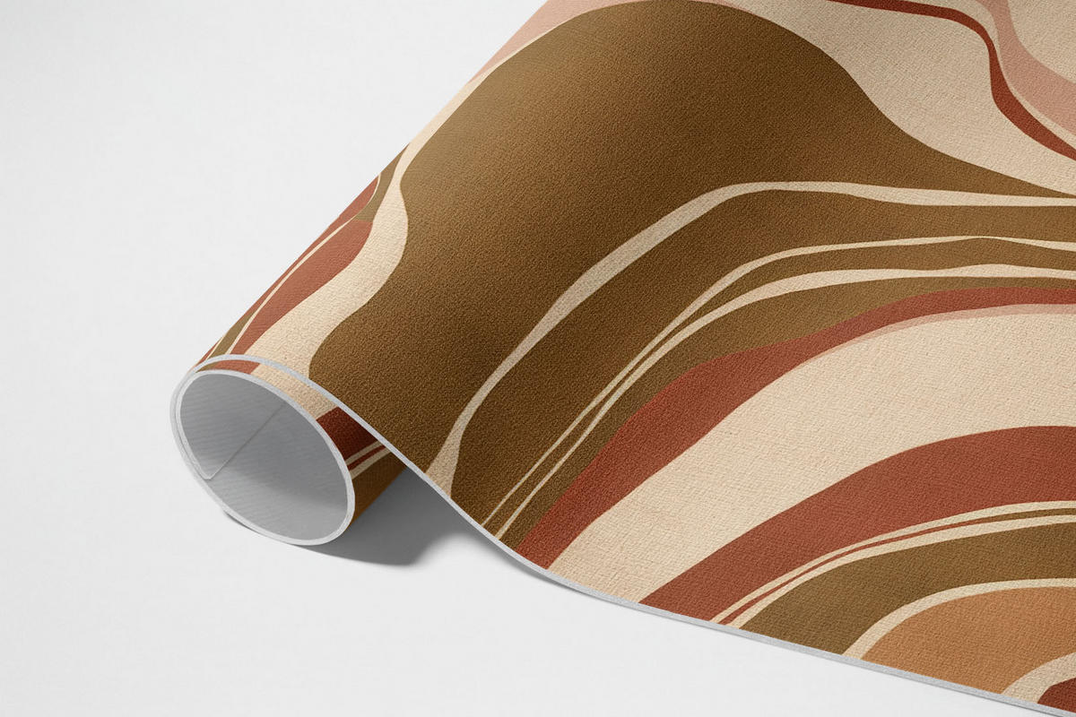 TEPPICH 140x210 cm Abstrakte Flecken Komposition in Boho-Farben - Kastanienfarben, Kunststoff (140/210cm) - Wallfluent