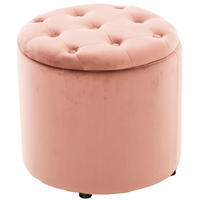 SITZWÜRFEL Samt Pink - Pink/Schwarz, Kunststoff/Textil (44/42/44cm) - CLP