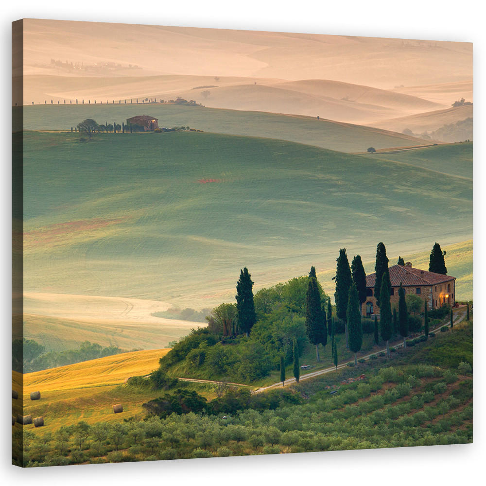 WANDBILD landschaften grün - Grün, Textil (50/50cm) - Feeby