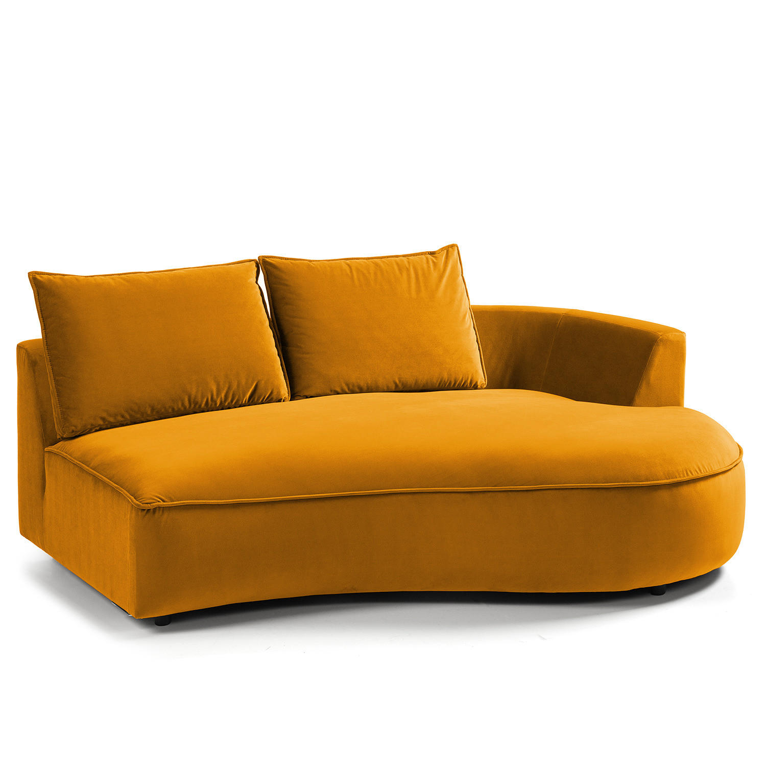 OTTOMANE - modular - Schwarz/Orange, Kunststoff/Textil (196/82/146cm) - home24