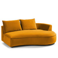 OTTOMANE - modular - Schwarz/Orange, Kunststoff/Textil (196/82/146cm) - home24