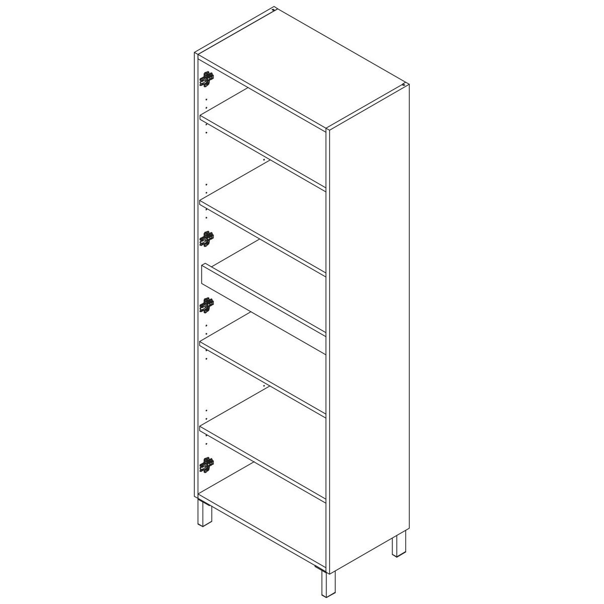 HOCHSCHRANK INFINITY White Gloss 600 x 1810 x 370 mm 4 Türen - Weiß Hochglanz/Alufarben, Holz (60/181/37cm) - Salgar