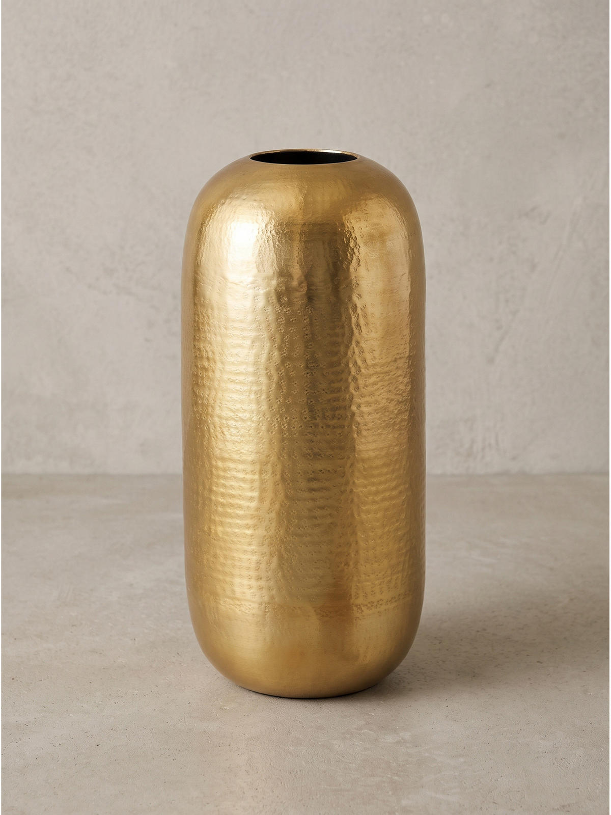 BODENVASE AMALFI, Aluminium, handgefertigt, Gold, Ø 20 x 45 cm - Goldfarben, Metall (45cm) - KADIMA DESIGN