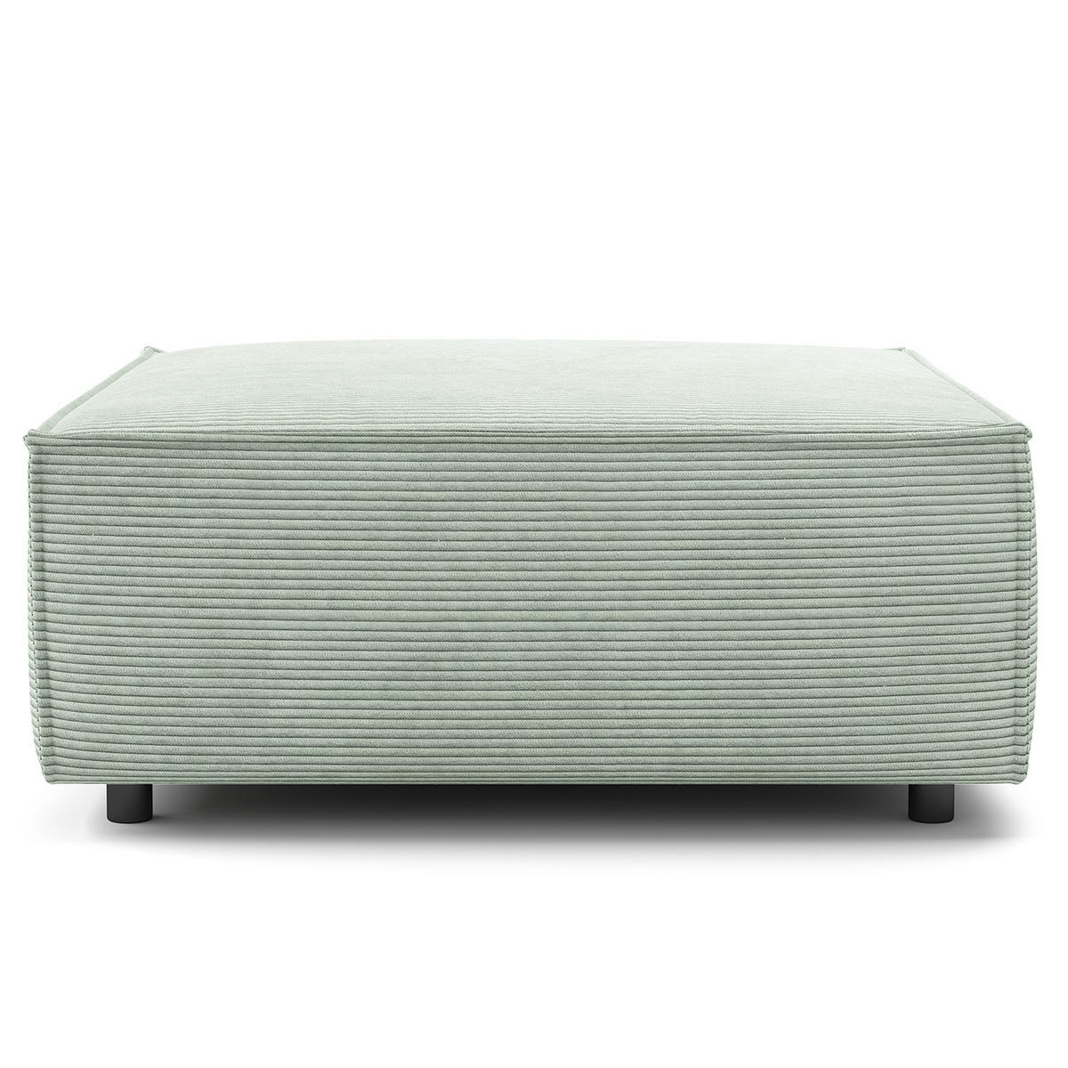 POLSTERHOCKER - Quadratisch - Schwarz/Mintgrün, Kunststoff/Textil (98/40/97cm) - home24