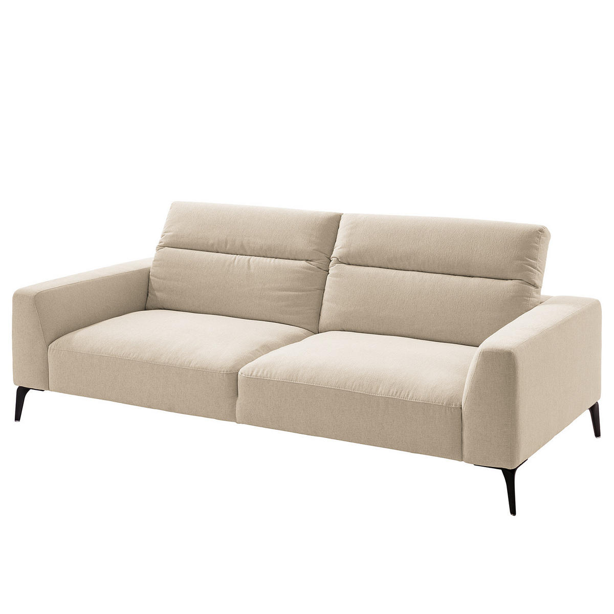 3-SITZER SOFA - Beige/Schwarz, Textil/Metall (233/73/107cm) - home24