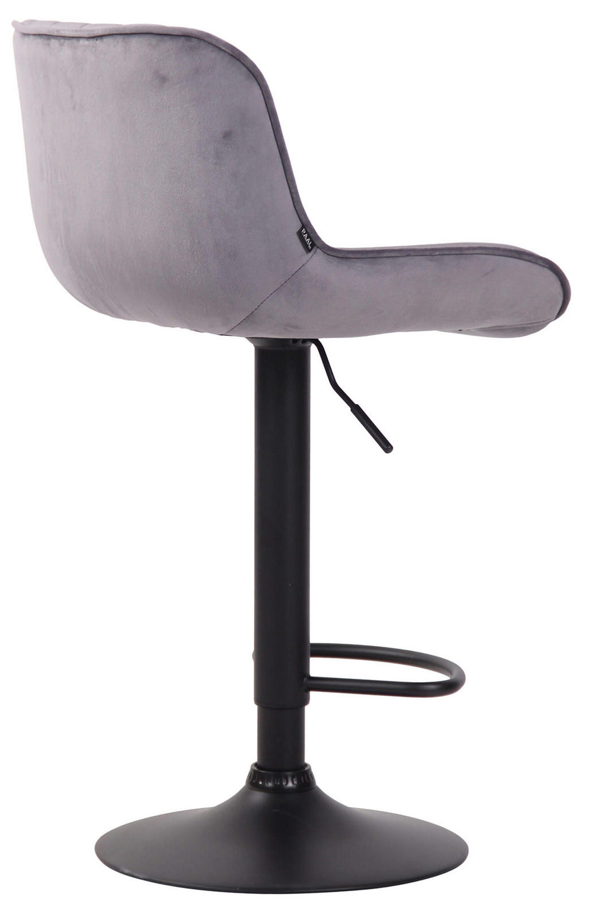 BARHOCKER 2er Set Samt dunkelgrau - Dunkelgrau/Schwarz, Textil/Metall (50/86/50cm) - CLP