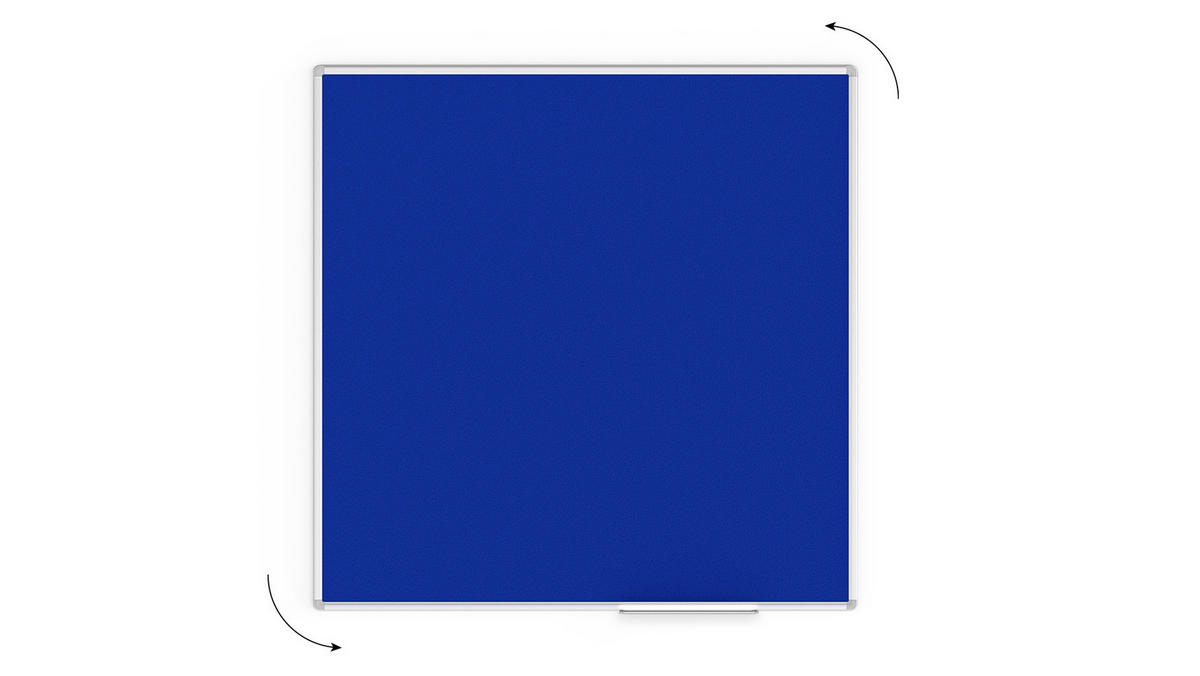 FILZTAFEL mit Aluminiumrahmen 120x120, Blau - Blau, Metall (120/120/1.6cm) - ALLboards