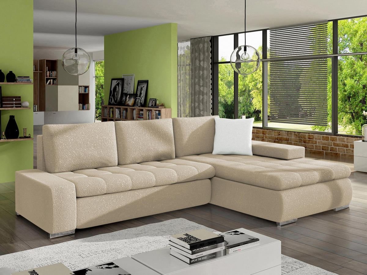 ECKSOFA Orkan Mini Premium - Naturfarben, Holz/Textil (265/185cm) - MIRJAN24