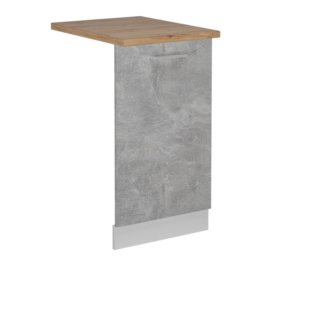 FRONTBLENDE R-Line Beton 45 cm , AP Eiche - Weiß/Grau, Holzwerkstoff (45/81.8/1.6cm) - Vicco