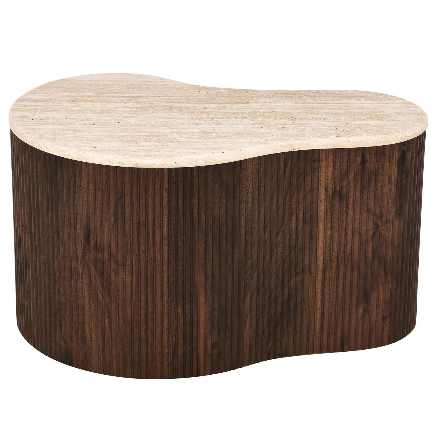 COUCHTISCH - Travertin Dekor / Eiche Dunkel Dekor - 83 cm - Braun, Holzwerkstoff (72/83/34cm) - home24