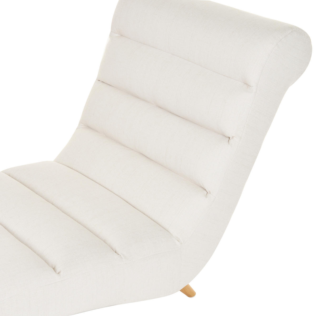 ČALOUNĚNÉ LEHÁTKO CHAISE LONGUE Látka Krémově bílé Rives - bílá/krémová, textil (78/97/160cm) - Beliani
