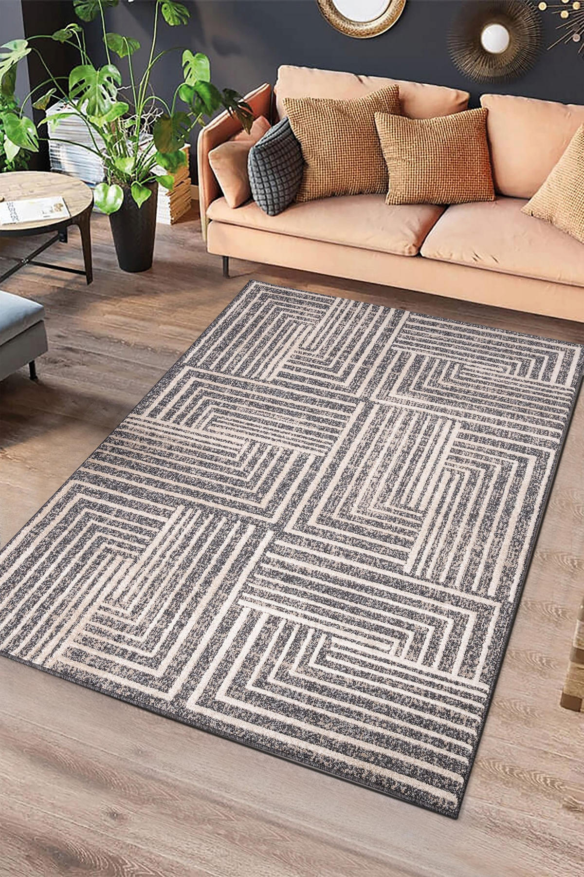 WEBTEPPICH Grau Paula 140/200 cm - Grau, Naturmaterialien/Textil (140/200cm) - Atticgo