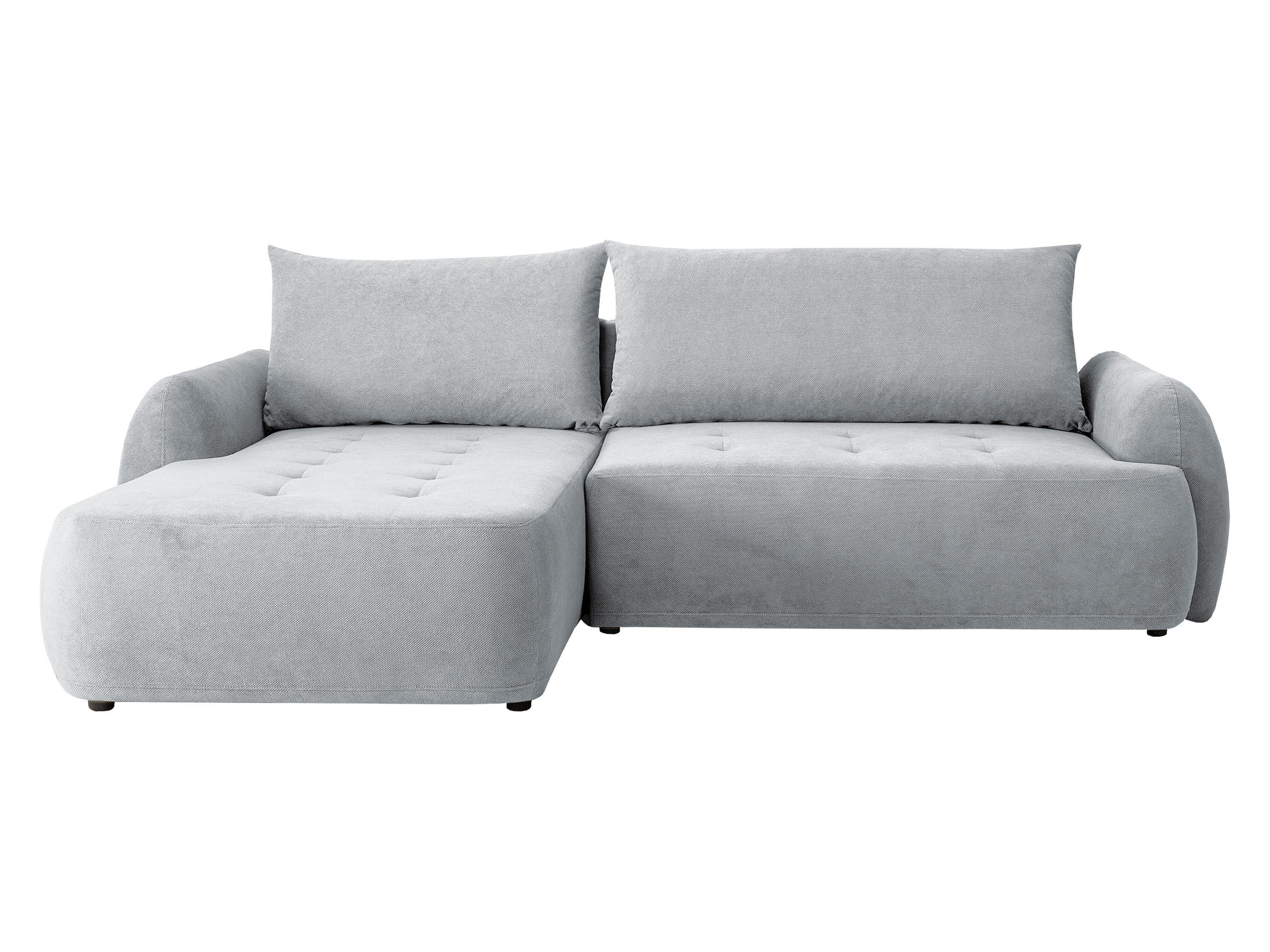 COLTAR Bueno II, Stanga - gri deschis/negru, material textil/lemn (280/185cm) - MIRJAN24