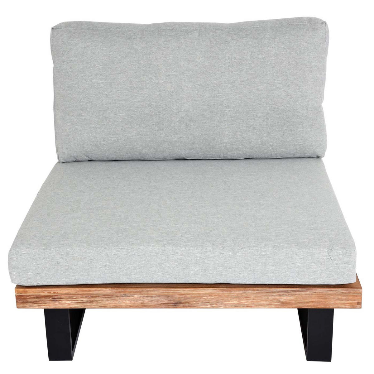 LOUNGE-SESSEL Schwarz, Braun, Hellgrau - Hellgrau/Schwarz, Holz (82/75/82cm) - MCW
