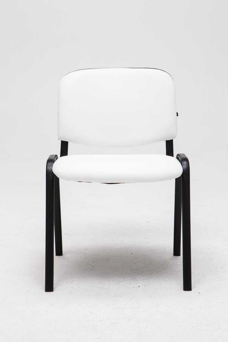 BESUCHERSTUHL Keen, Kunstleder mit Gestell Schwarz / Bezug Weiß - Schwarz/Weiß, Textil/Metall (54/79/48cm) - TPFLiving