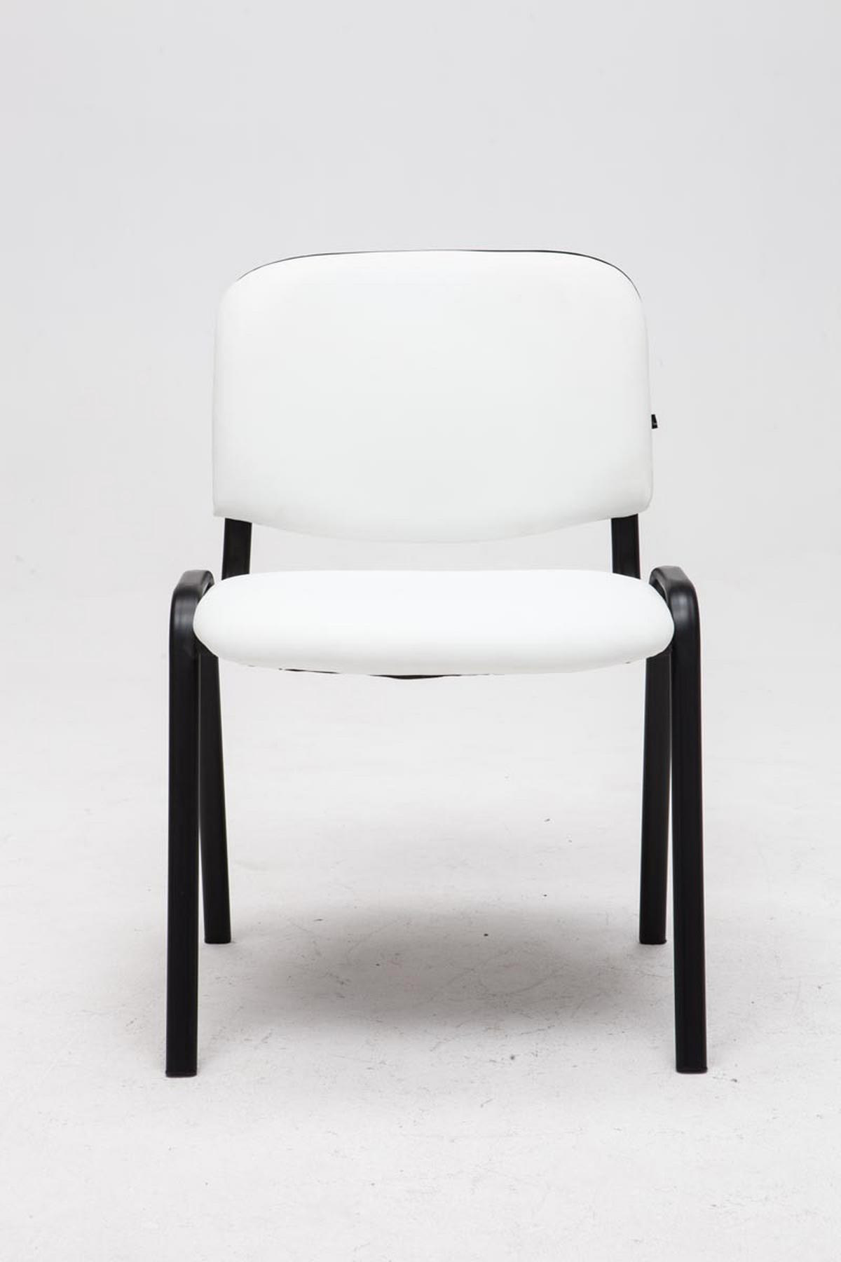BESUCHERSTUHL Keen, Kunstleder mit Gestell Schwarz / Bezug Weiß - Schwarz/Weiß, Textil/Metall (54/79/48cm) - TPFLiving