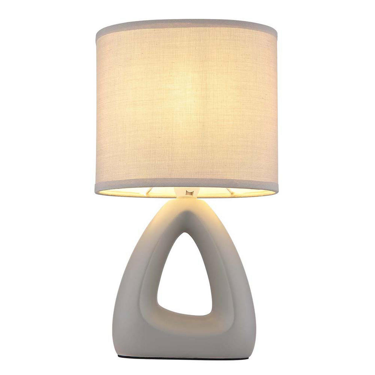 TISCHLEUCHTE Keramik Grau TRIANGLE 2er Set - Grau, Textil (17/10/30cm) - Globo Lighting