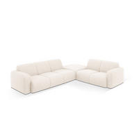 ECKSOFA rechts Molino aus Chenille-Stoff leichtes beige 6 Sitzplätze - Creme, Textil (250/315cm) - Micadoni
