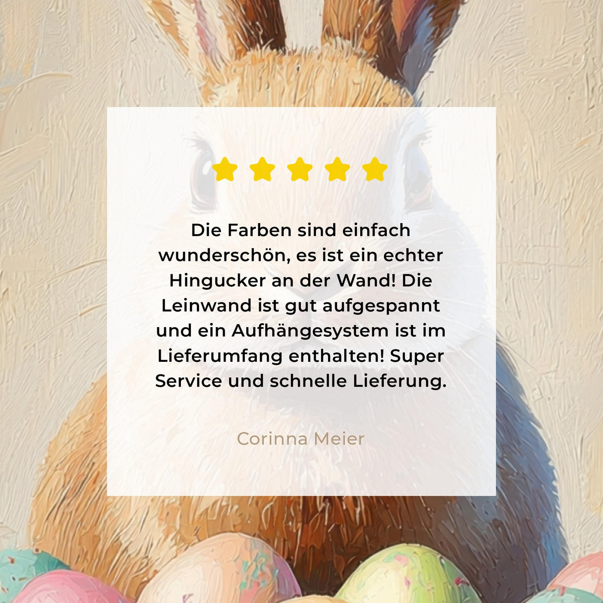 LEINWANDBILD Osterhase - Pastell - Eier Wandbild Wohnzimmer 60x80 cm - Beige, Textil (60/80cm) - MuchoWow