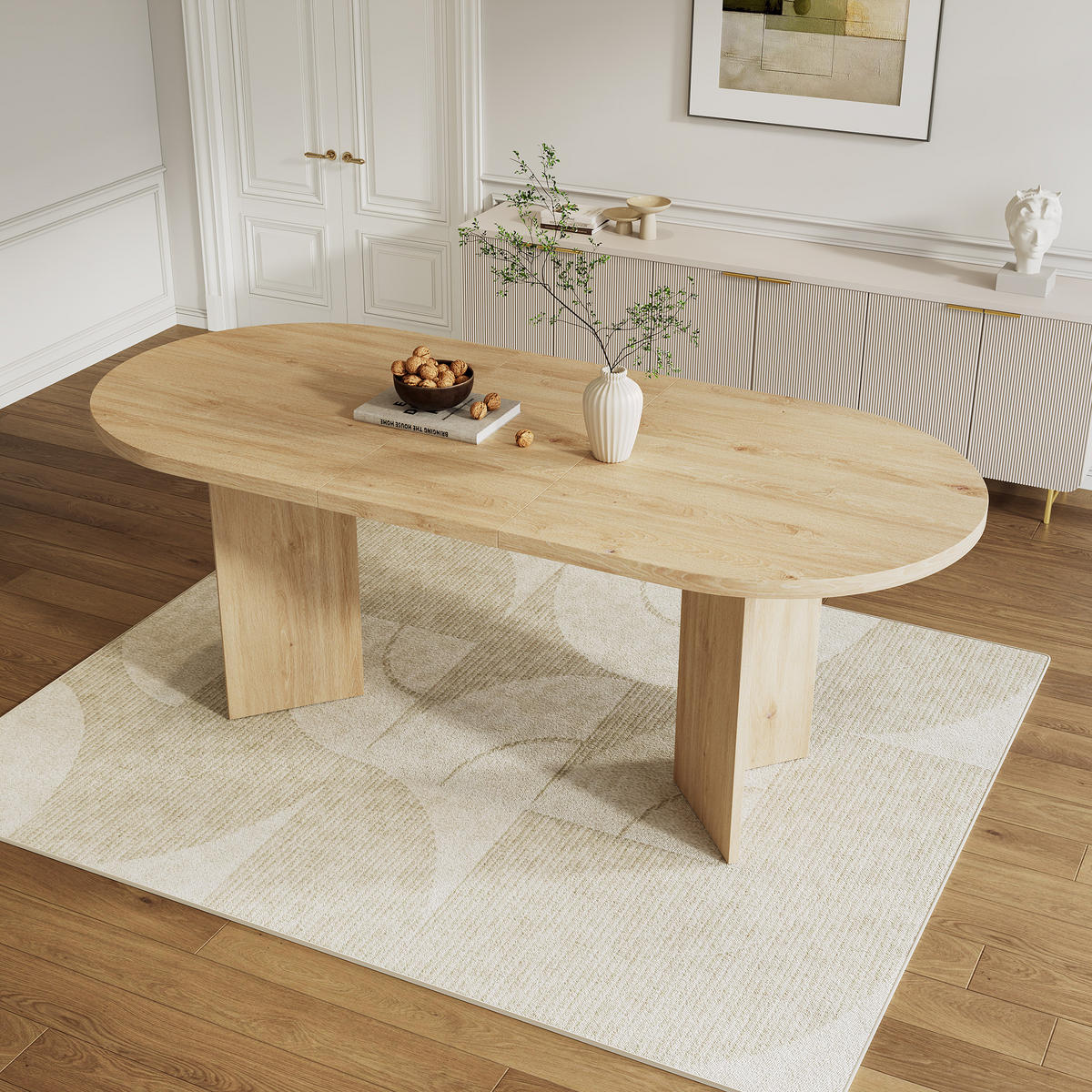 ESSTISCH 200x90cm Eiche Abgerundete Ecken Modern - Eichefarben, Holzwerkstoff (90/200/75cm) - FLIEKS