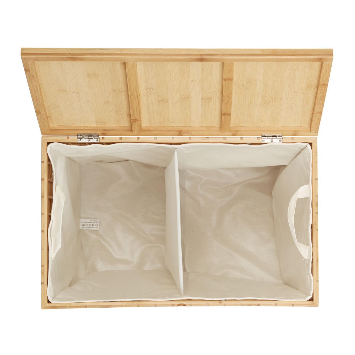 WÄSCHESAMMLER - Hellbraun, Holz/Textil (56/62/35cm) - Relaxdays