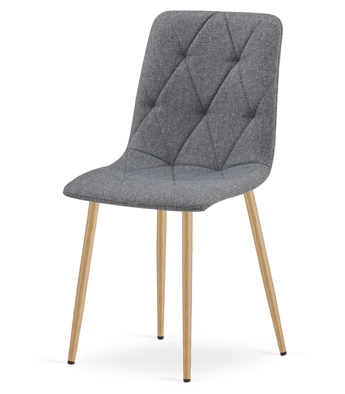 ESSZIMMERSTUHL 3-er Set TYRA dunkelgrauer Sitz, Beine in Holzfarbe - Dunkelgrau/Eichefarben, Textil (44.5/87/54.5cm) - Valora