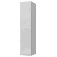 HÄNGESCHRANK Florence W4/20 Grau / RAL 9003 signalweiß HG 20 / 32,5 / 96cm - Türanschlag links - Weiß Hochglanz/Grau, Holz/Holzwerkstoff (20/96/32.5cm) - Feldmann-Wohnen