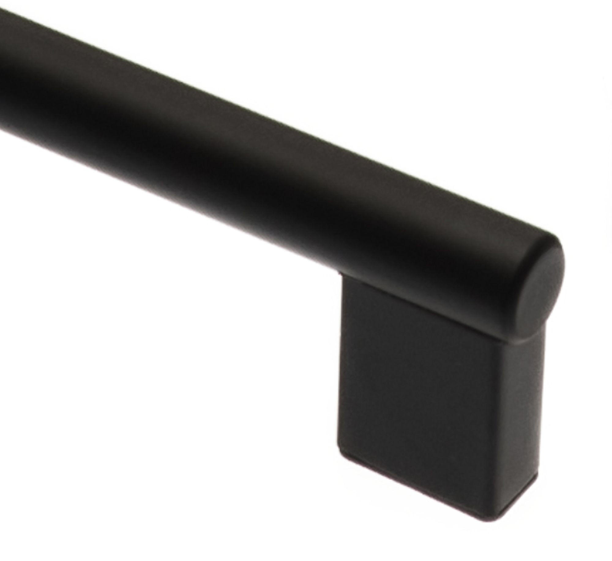 MÖBELGRIFF BA 128mm, Küchengriff schwarz matt, Griffstange Ø 12mm - Schwarz, Metall (1.2/3.5/15cm)