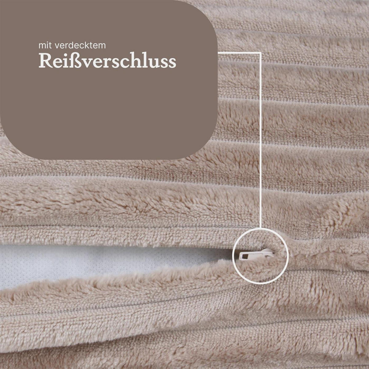 DEKOKISSEN Cord 20x70 cm Hellbraun - Hellbraun, Textil (20/70cm) - Bestlivings