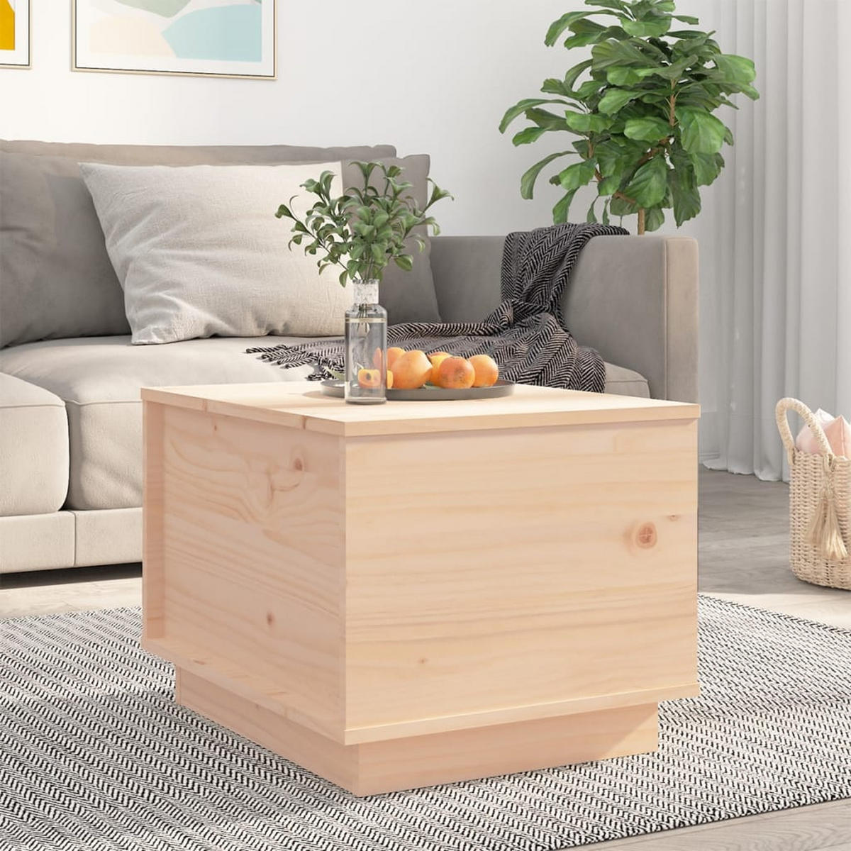 COUCHTISCH 40x50x35 cm Massivholz Kiefer - Braun, Holz (40/50/35cm) - furnicato