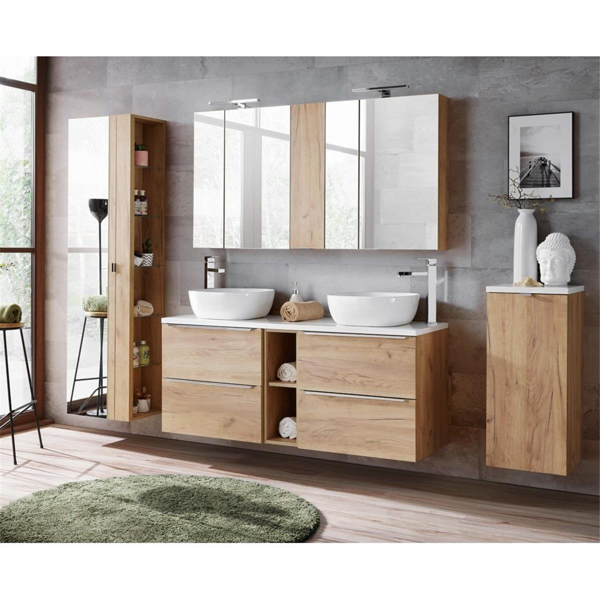 SPIEGELSCHRANK Toskana-56 - Braun, Holzwerkstoff (60/75/16cm) - Lomado