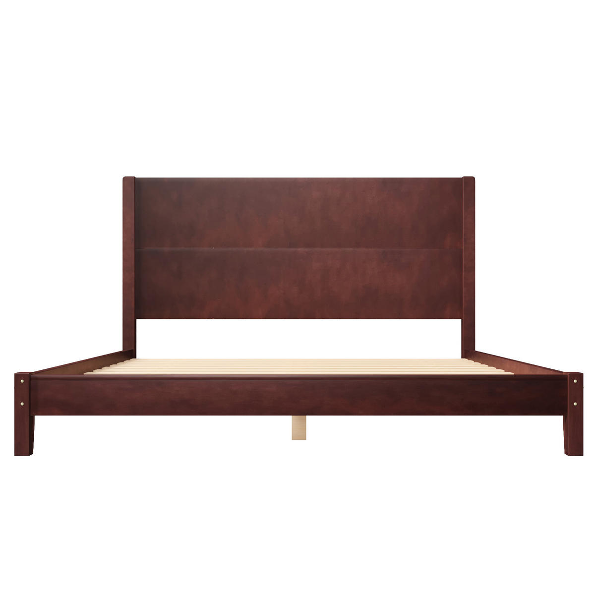 PLATTFORMBETT 160/200 cm mit Kopfteil und Lattenrost aus MDF und Kiefer, Braun - Braun, Holzwerkstoff (160/200cm) - Redom