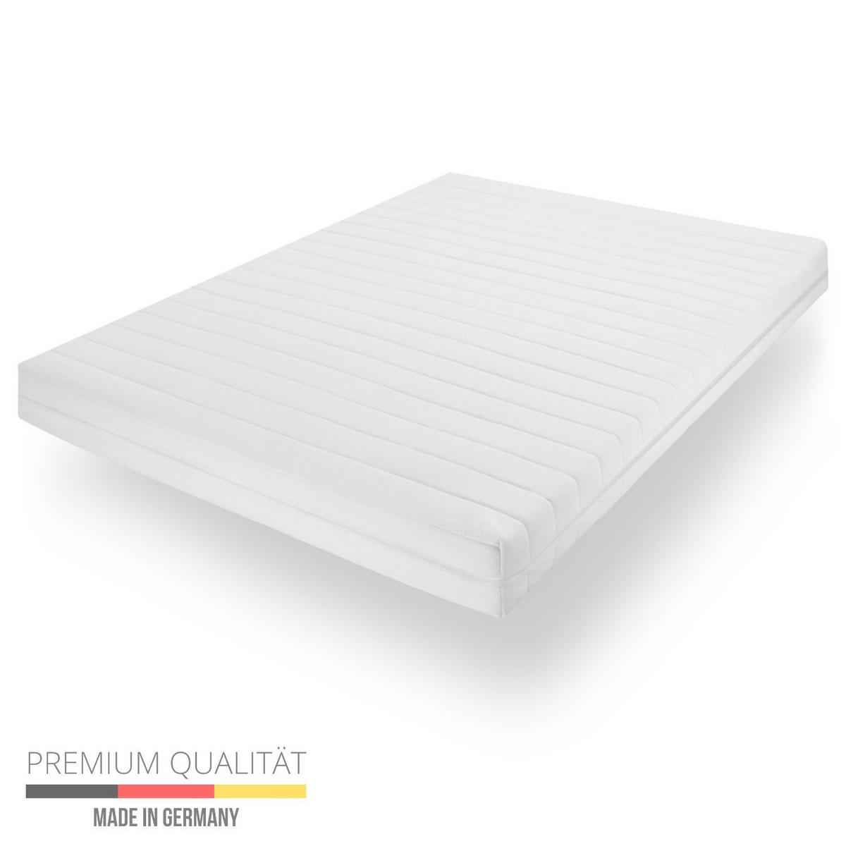 KALTSCHAUMMATRATZE 120x190 H2H3 Wendematratze 7-Zonen 90x200 mit waschbarem Bezug - Weiß, Textil (120/190cm) - Sleepneo