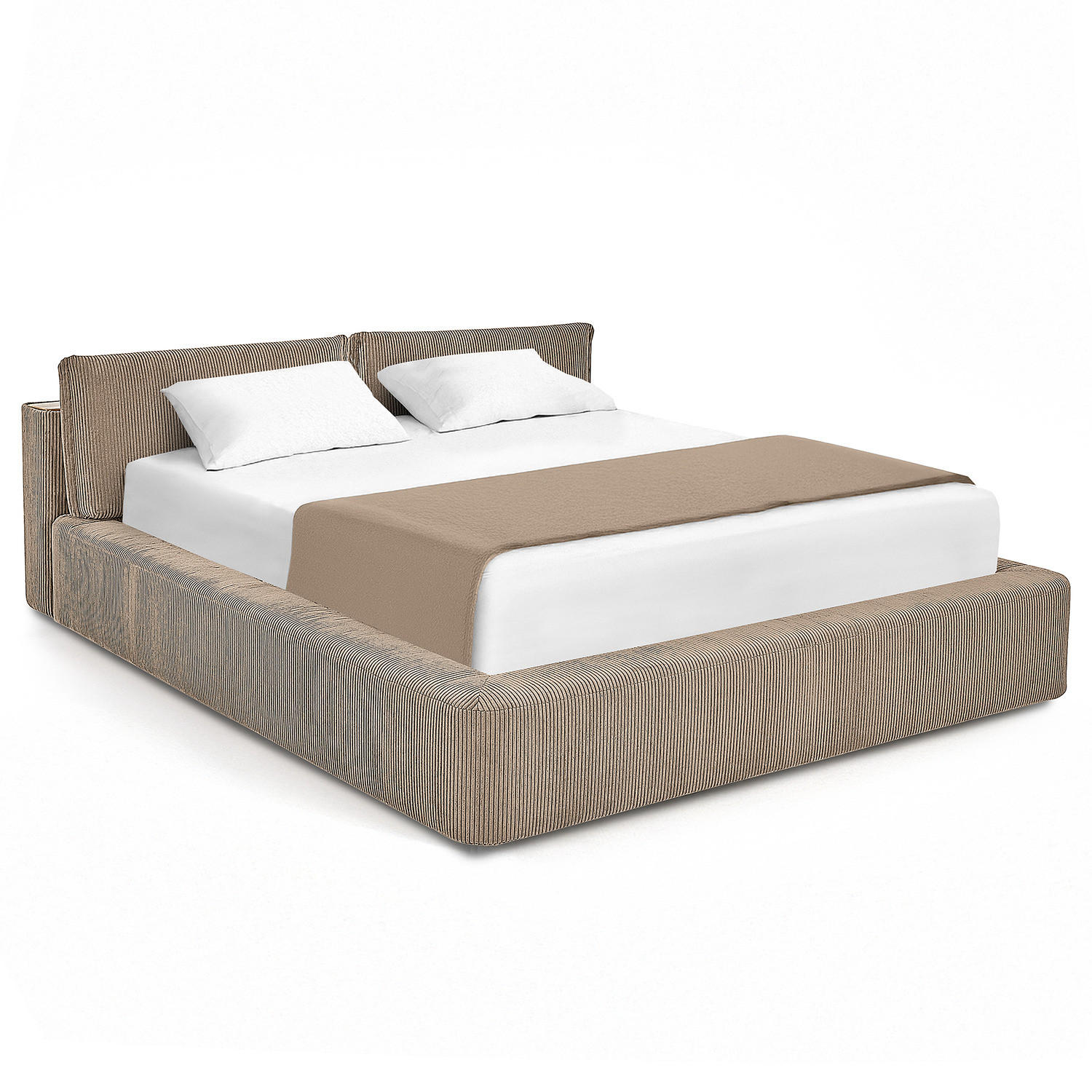 POLSTERBETT - Taupe, Textil (140/200cm) - home24