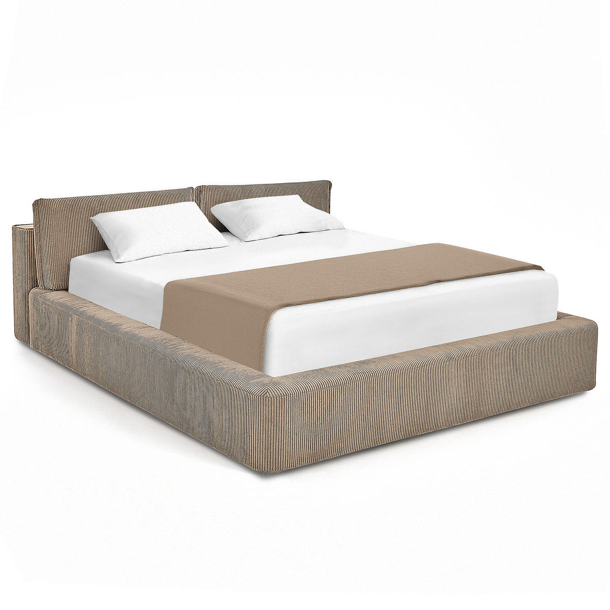 POLSTERBETT - Taupe, Textil (140/200cm) - home24