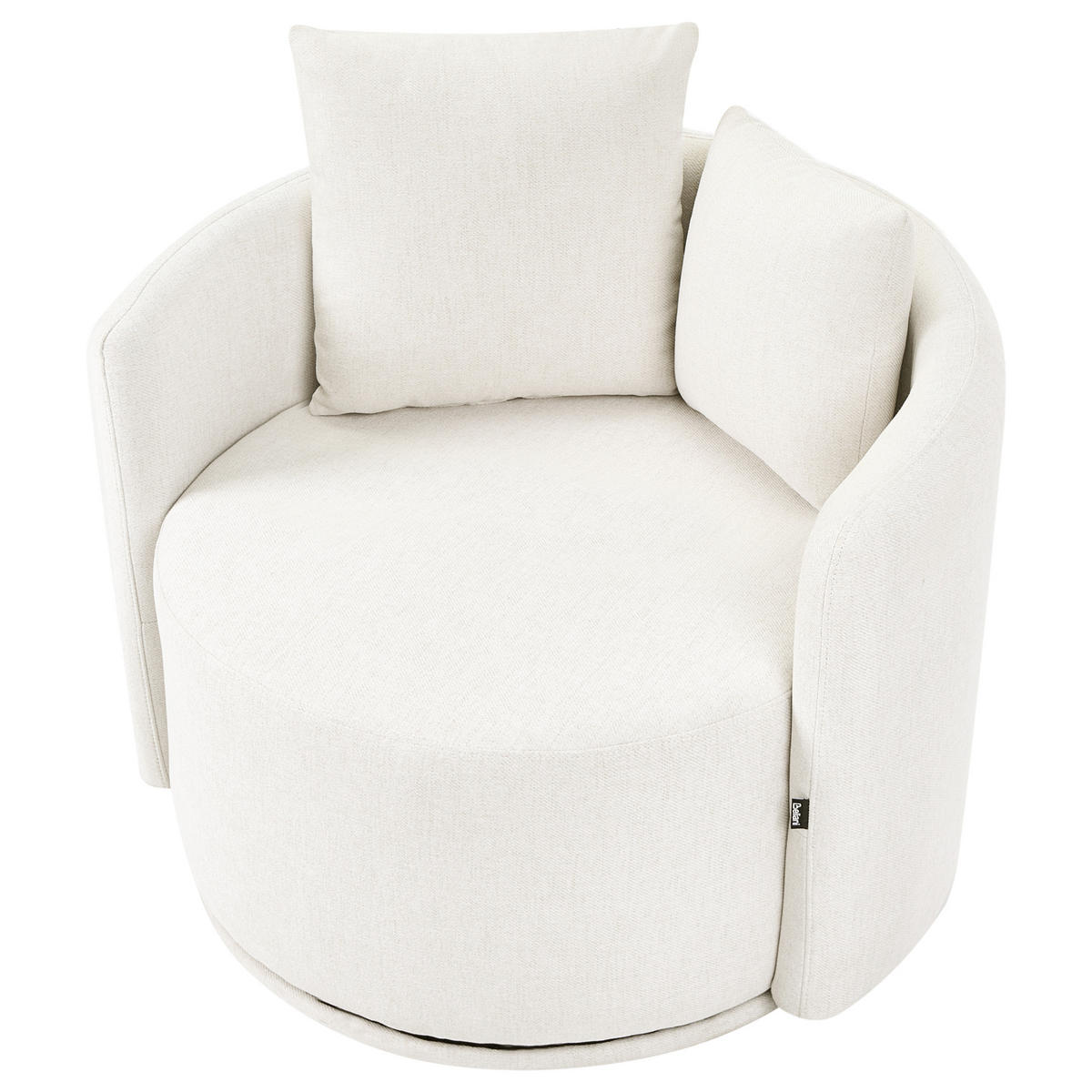 DREHSESSEL Stoff Cremeweiß Ennora - Weiß, Textil (88/67/82cm) - Beliani