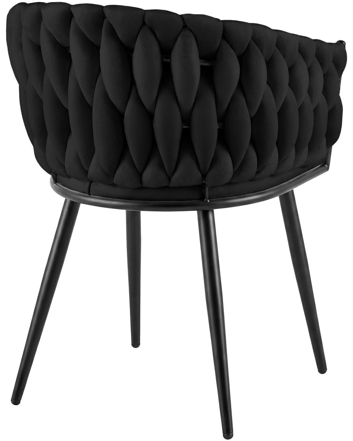ARMLEHNENSTUHL Samt Schwarz - Schwarz, Textil/Metall (58/80/57cm) - CLP