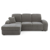 ECKSOFA VIBE S Links mit Schlaffunktion 130x202 Chenille Grau - Schwarz/Grau, Holz/Kunststoff (255/156cm) - Muffo