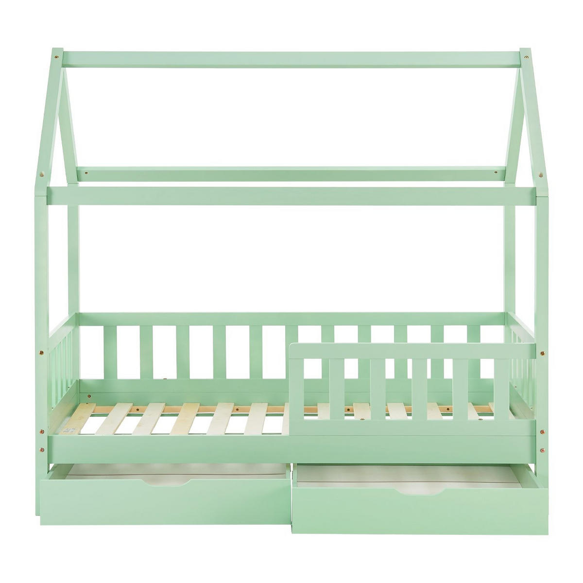 KINDERBETT Marli mint 80x160 cm mit Bettkasten - Mintgrün, Holz (80/160cm) - Juskys
