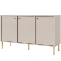 KOMMODE FLOREN, Creme/Gold - Creme, Holzwerkstoff/Metall (124.5/73.9/40.8cm) - KONSIMO®