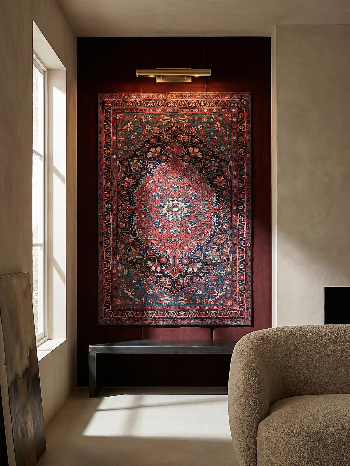 TEPPICH waschbar Medallion Muster, Orientalisch, Wohnzimmer schmutzabweisend Rot Rechteckig 152x230 - Rot, Textil (152/230cm) - KADIMA DESIGN