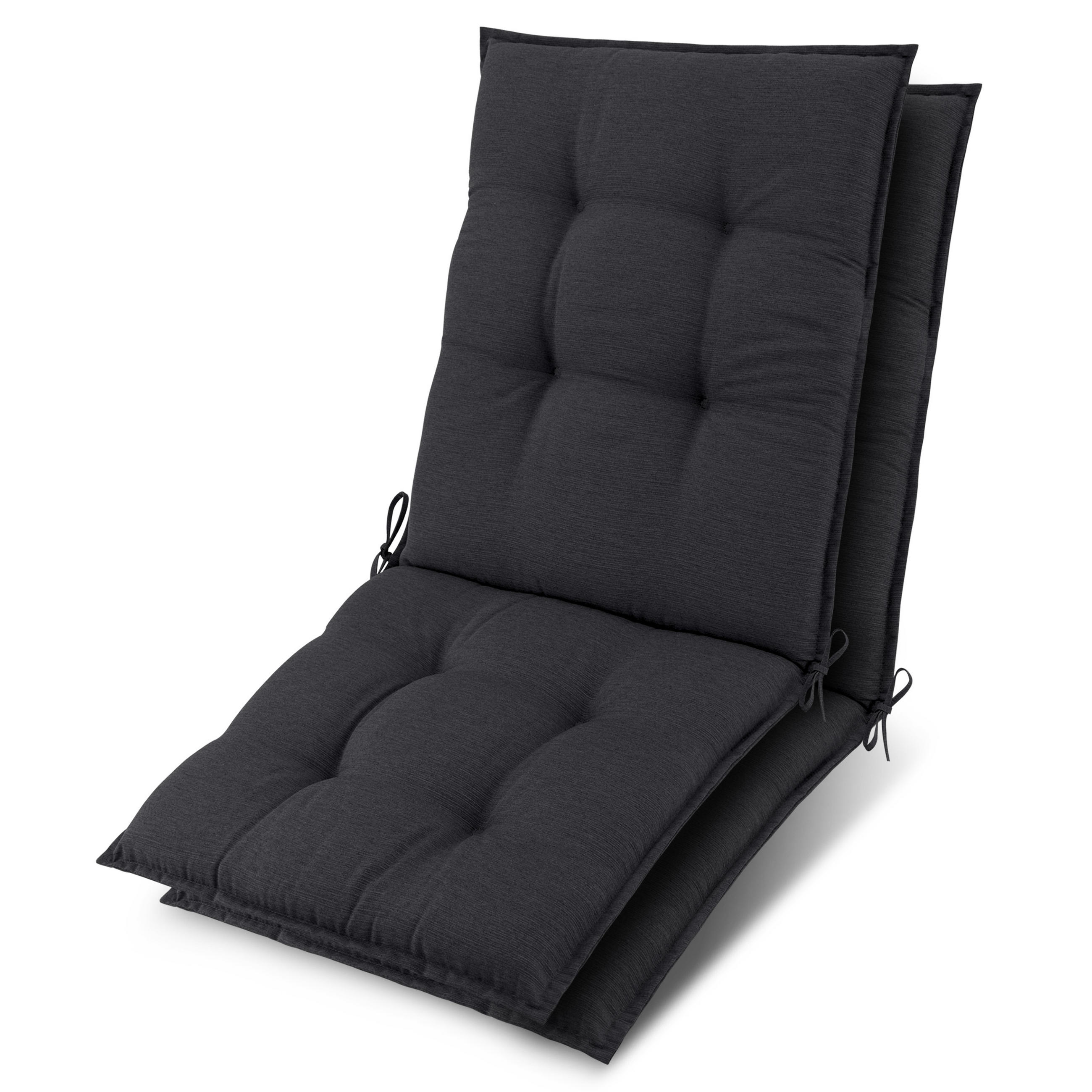 NIEDERLEHNER Sun-NL 105x50x8cm Anthrazit (2tlg) - Anthrazit, Textil (50/100cm) - Beautissu 