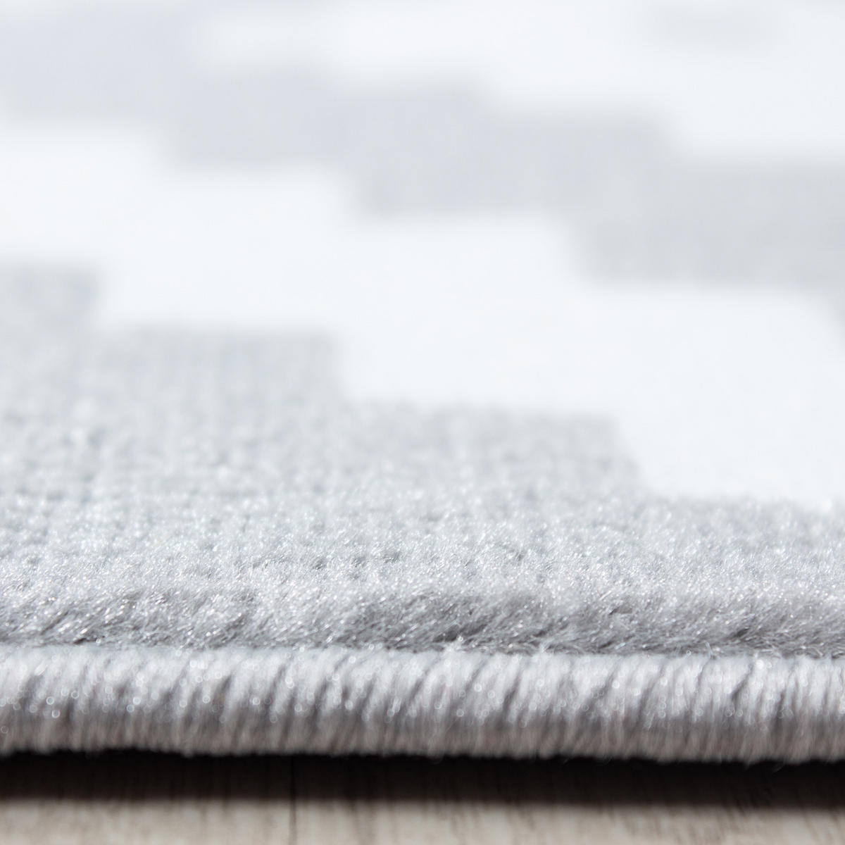 TEPPICH Flur Geometrisch Pflegeleicht Waschbar Wohnzimmer OEKO-TEX Grau 140x200 cm Gekettelt – INN - Grau, Textil (140/200cm) - KADIMA DESIGN