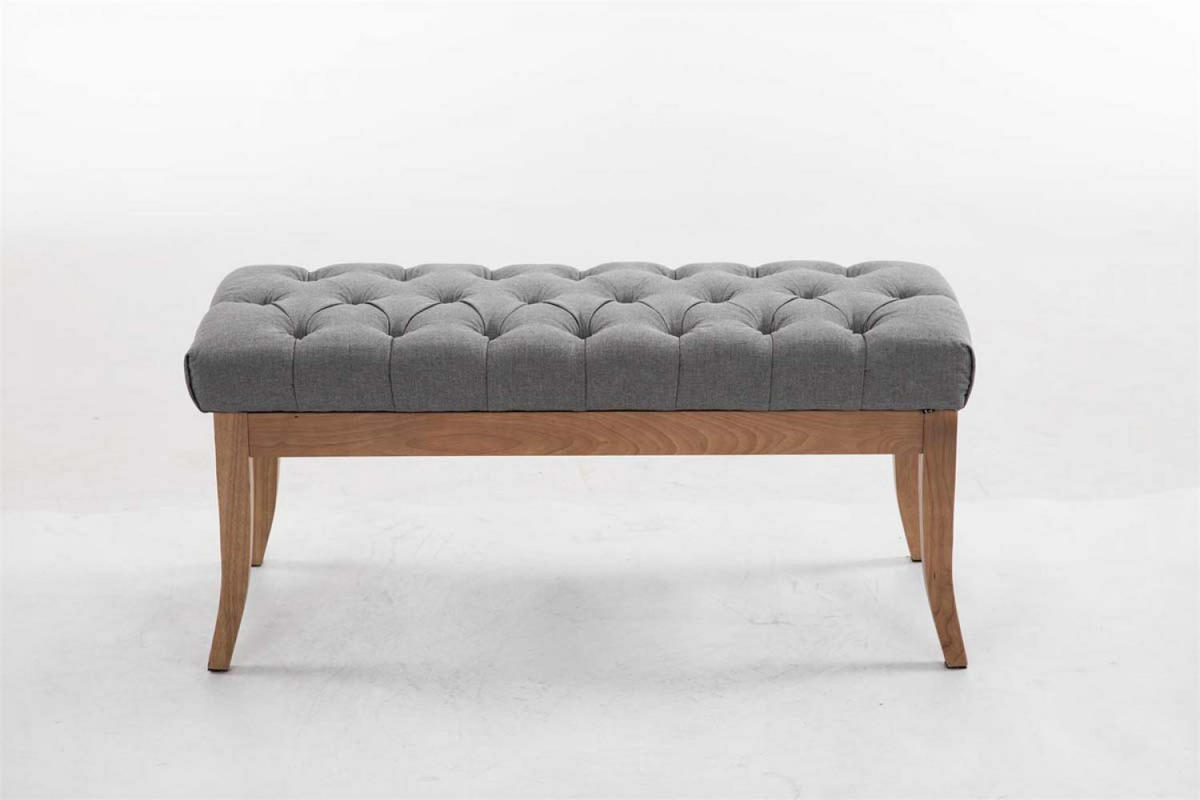 SITZBANK 100/38 cm Stoff grau - Naturfarben/Grau, Holz/Textil (100/46/38cm) - CLP