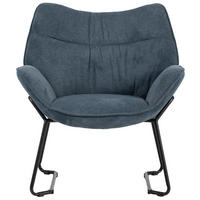 SESSEL Aliano - blau - Blau/Schwarz, Textil/Metall (67/76/73cm) - bene living