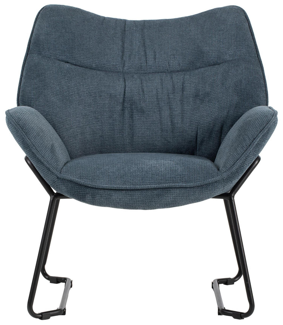 SESSEL Aliano - 4er Set - blau - Blau/Schwarz, Textil/Metall (67/76/73cm) - bene living